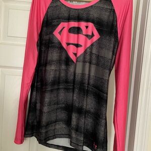 Under Armour x Superman Pink Trim Athletic Top